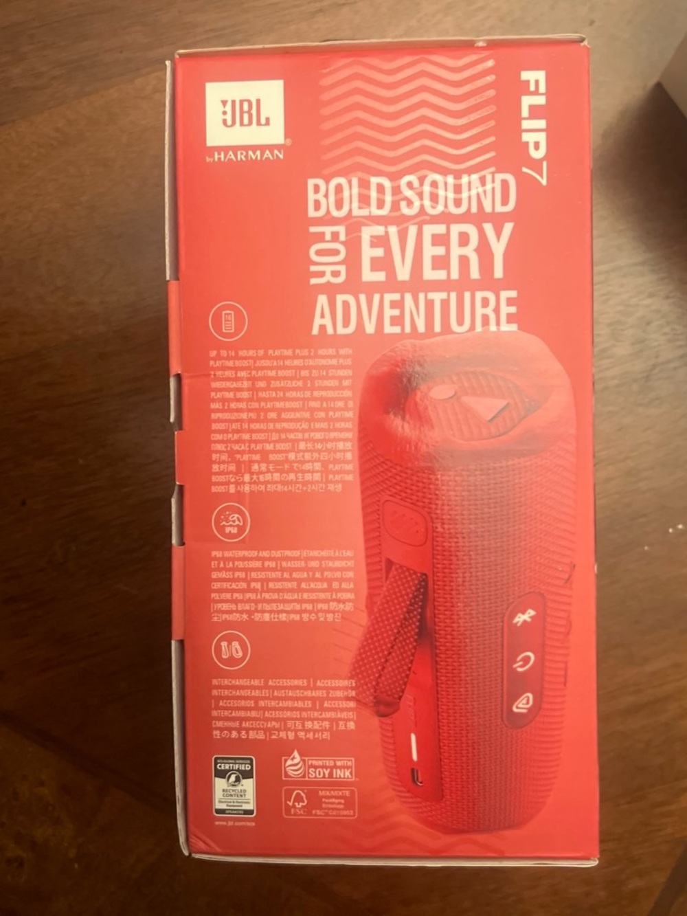 JBL Flip 7 Portable Bluetooth Speaker - Red